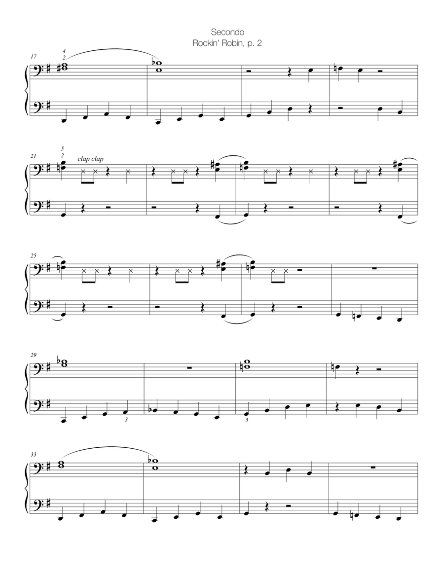 Rockin' Robin (Early Intermediate Piano Duet) Piano Duet scores gallery preview page 3