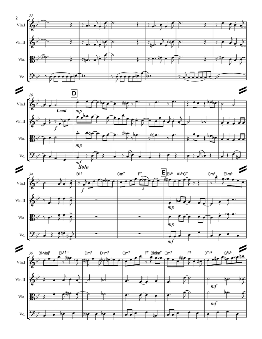 I've Got The World On A String String Quartet scores gallery preview page 3