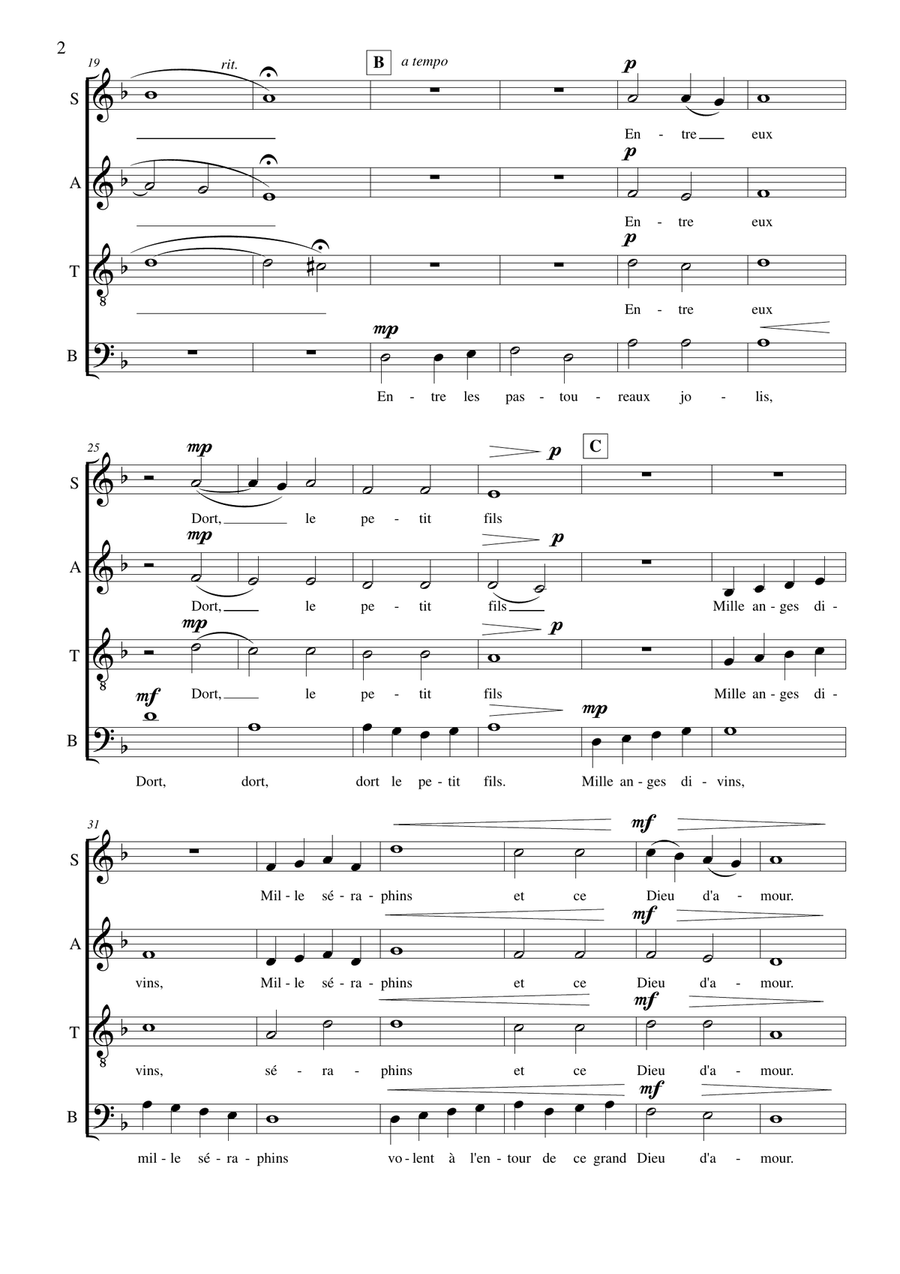 Entre le boeuf et l'âne gris 4-Part scores gallery preview page 2