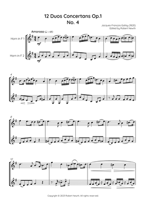 Gallay - 12 Duos Concertans Op. 1 No. 4 'Amoroso' (for Horn Duet)