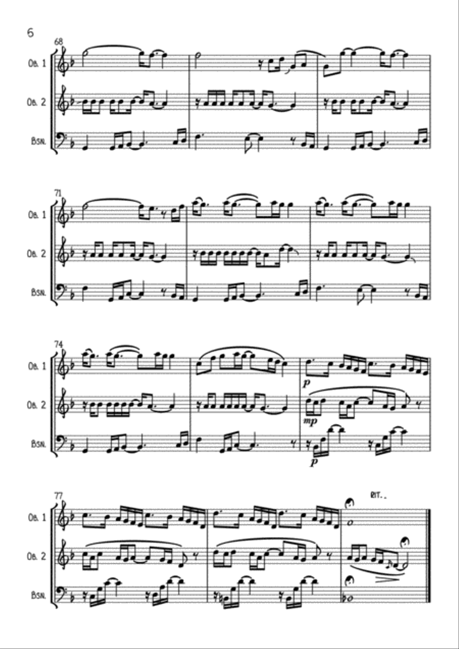 Paradise Paradise Woodwind Trio scores gallery preview page 6
