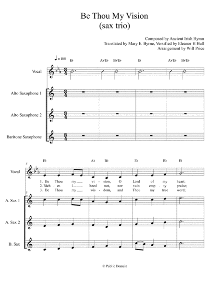 Be Thou My Vision (Saxophone Trio) Woodwind Trio scores gallery preview page 1