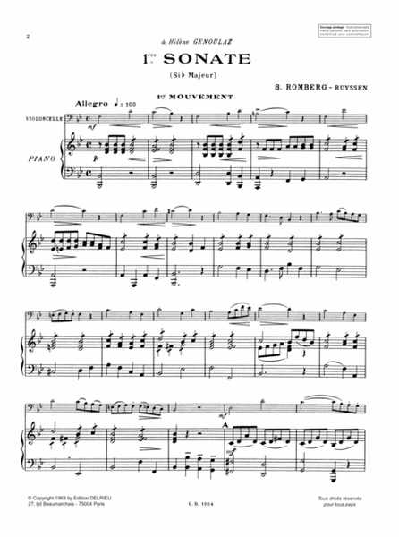 Sonate Op. 43 No. 1 en Sib maj. - 1er mouvement