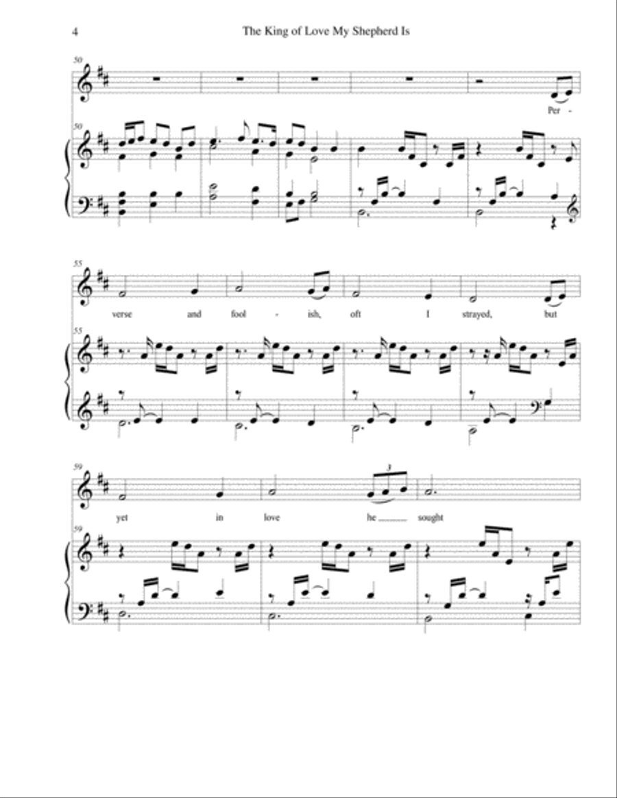 The King of Love My Shepherd Is (ST. COLUMBA), High Voice, arr. Brenda Portman High Voice scores gallery preview page 4