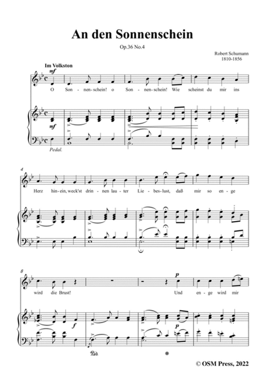 Schumann-An den Sonnenschein,Op.36 No.4 in B flat Major,for Voice and Piano