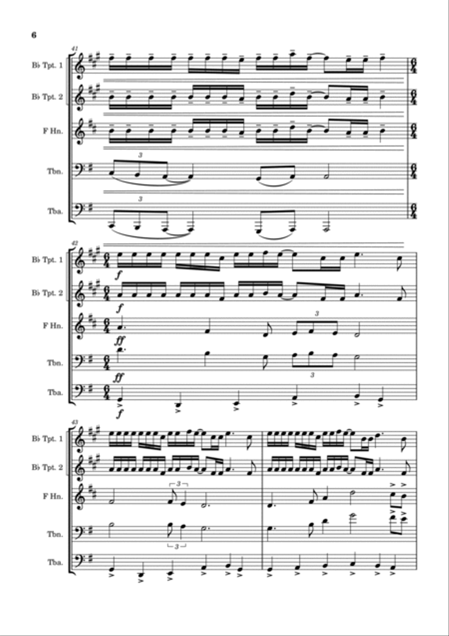 Pines of Rome - Respighi - Brass Quintet Brass Quintet scores gallery preview page 6