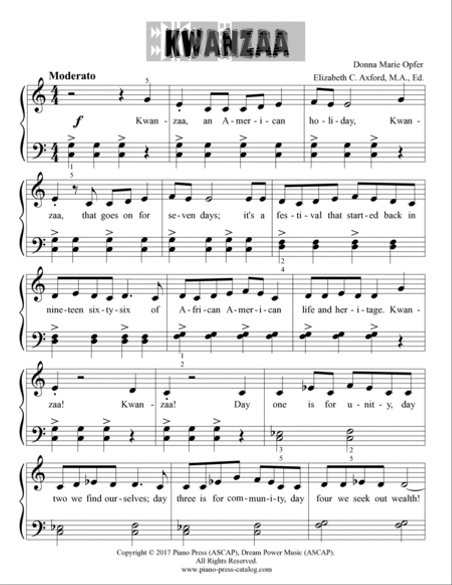 Kwanzaa Piano Method scores gallery preview page 2