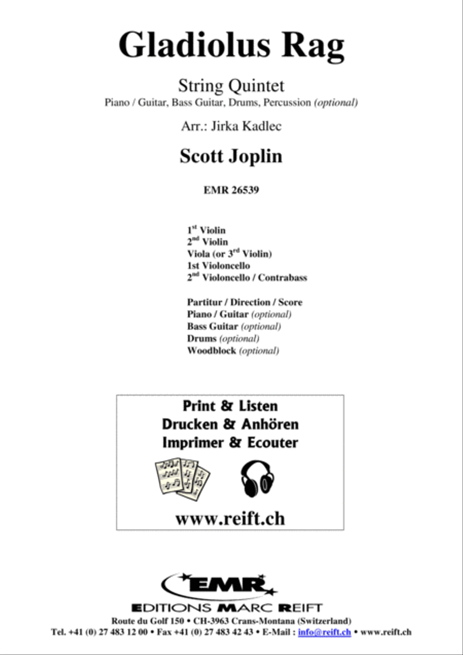 Gladiolus Rag String Quintet scores gallery preview page 2