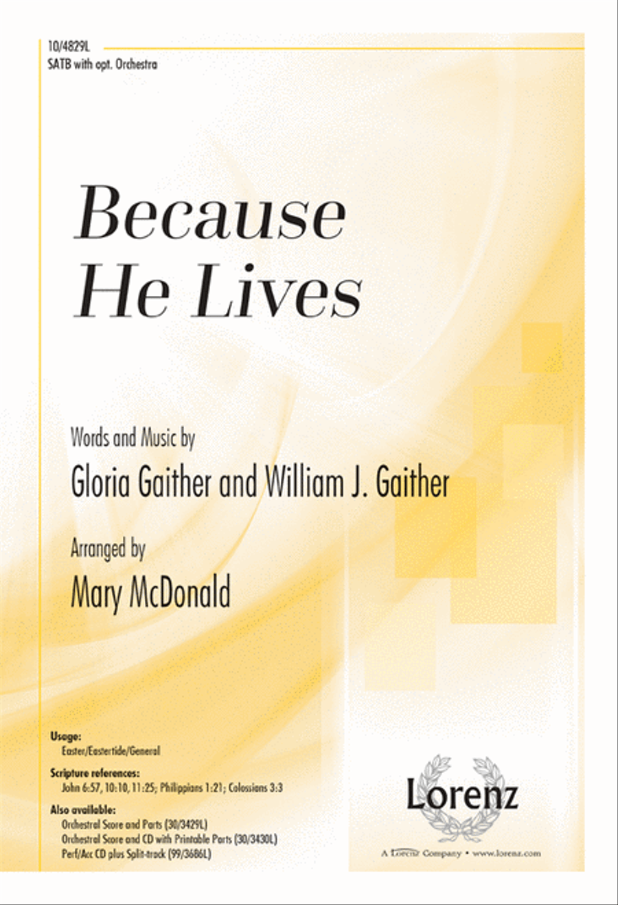 Because He Lives 4-Part scores gallery preview page 1