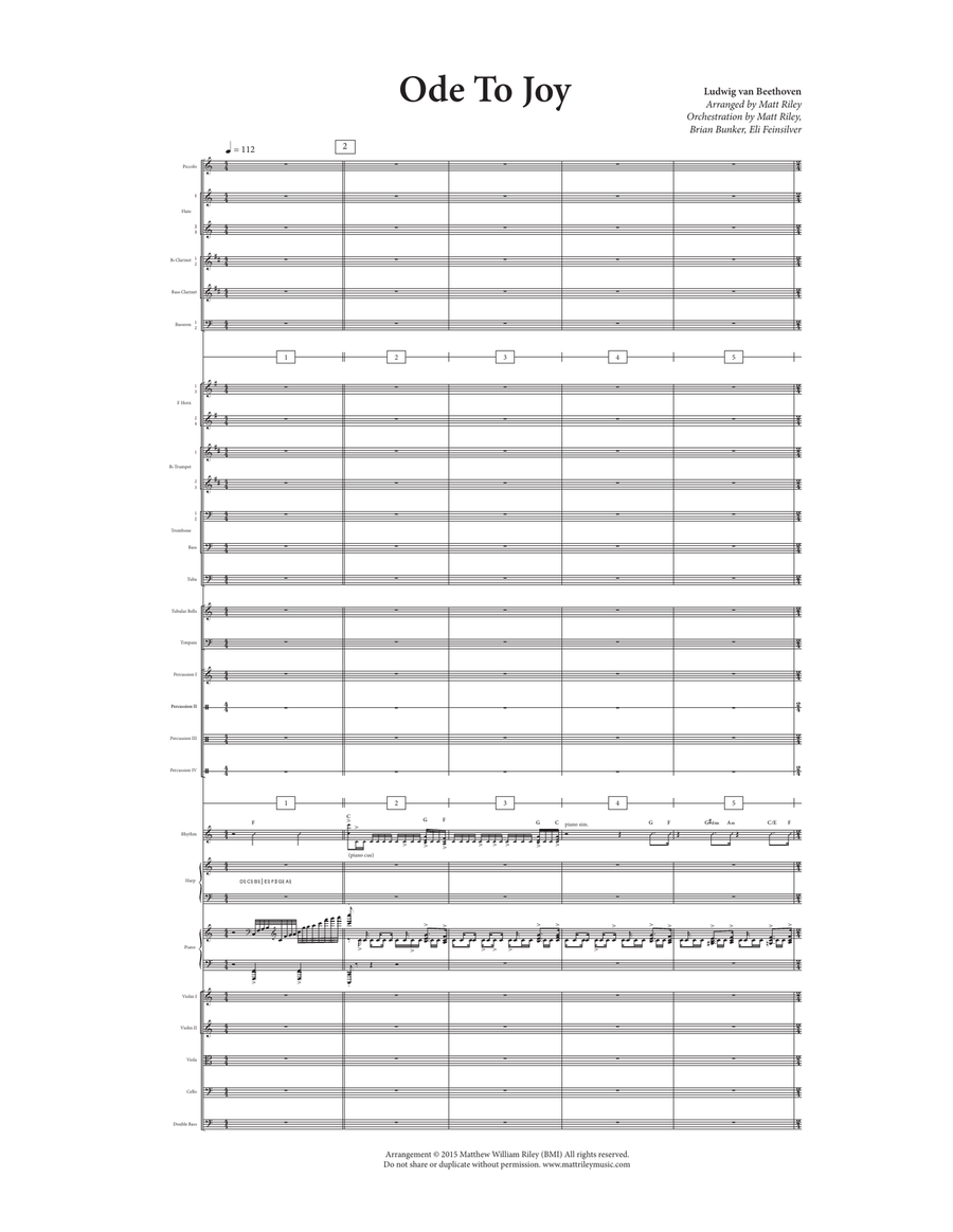 Ode To Joy - Piano and Orchestra Full Orchestra scores gallery preview page 4