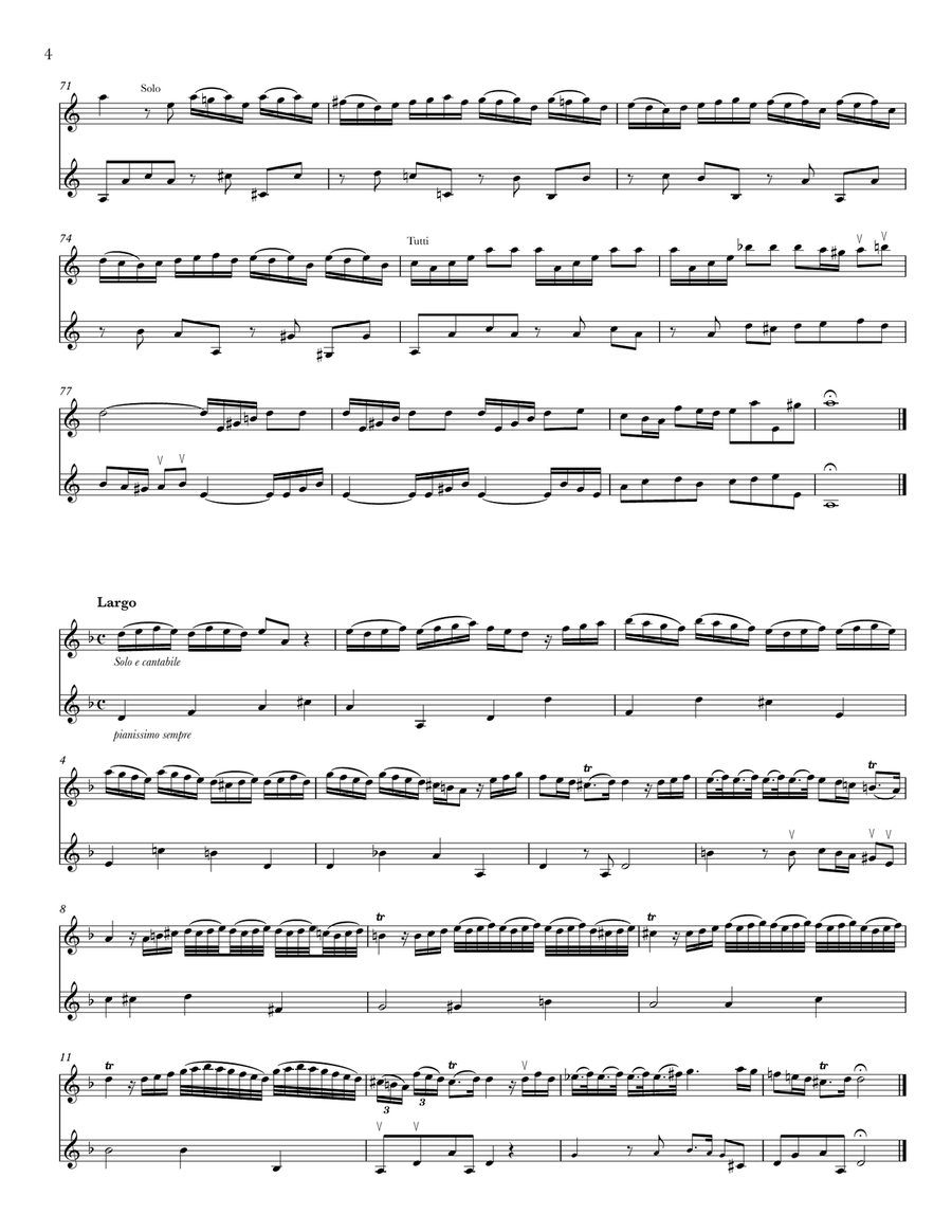 Concerto in A Minor, RV 356/Op. 3 No. 6 (arr. 2 violins) Violin Solo scores gallery preview page 4