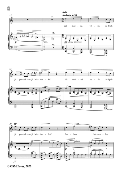 Smetana-Jenik's Aria,in a minor,from 'The Bartered Bride,JB 1:100'
