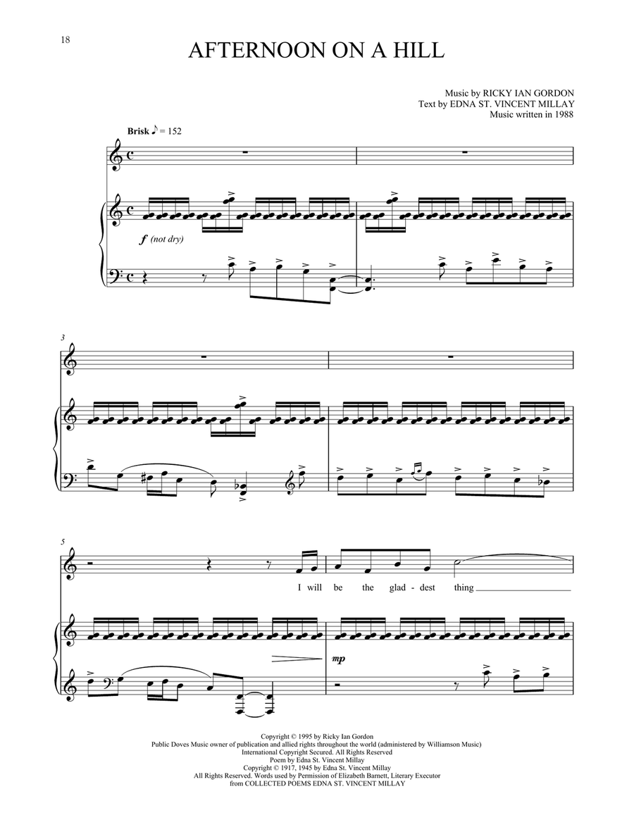 Afternoon On A Hill Voice scores gallery preview page 1