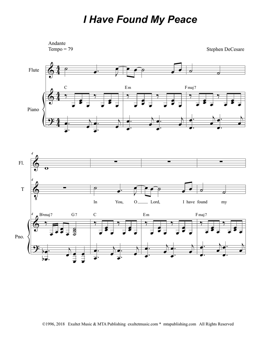 I Have Found My Peace (2-part choir - (TB)