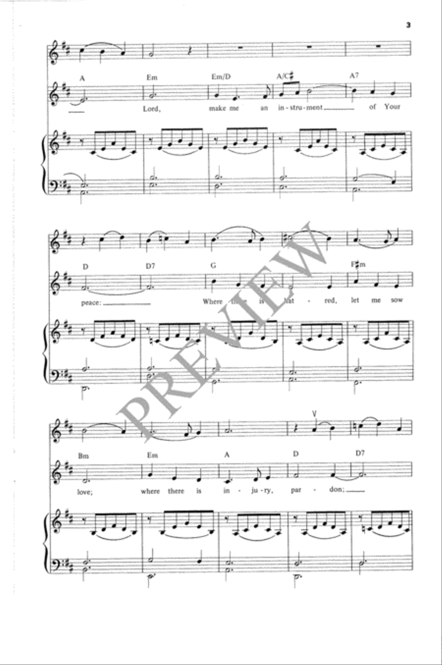 Prayer for Peace 4-Part scores gallery preview page 4