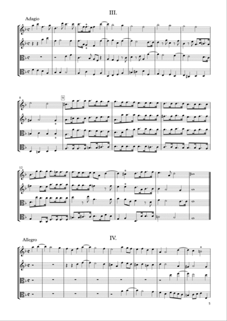 Sonata Op.34-5 for Two Violins & Two Violas String Duet scores gallery preview page 5