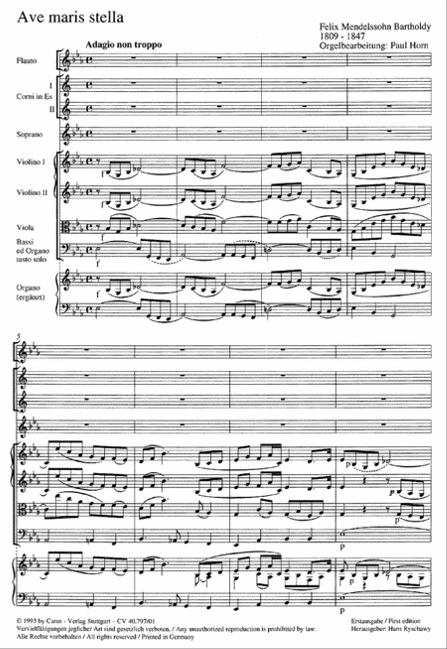Ave maris stella (Ave maris stella (Ave, Stern der Meere)) Flute scores gallery preview page 1