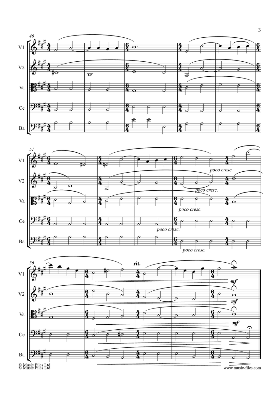 Melancholy Lento - String Quintet String Orchestra scores gallery preview page 3