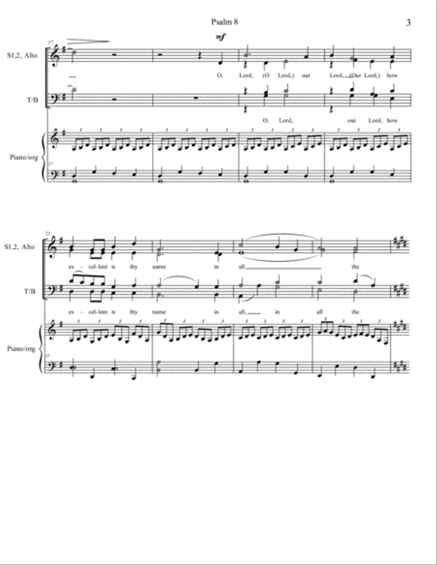 Psalm 8 4-Part scores gallery preview page 3