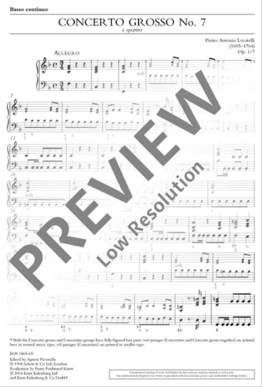 Concerto Grosso Concerto Grosso Basso Continuo scores gallery preview page 2