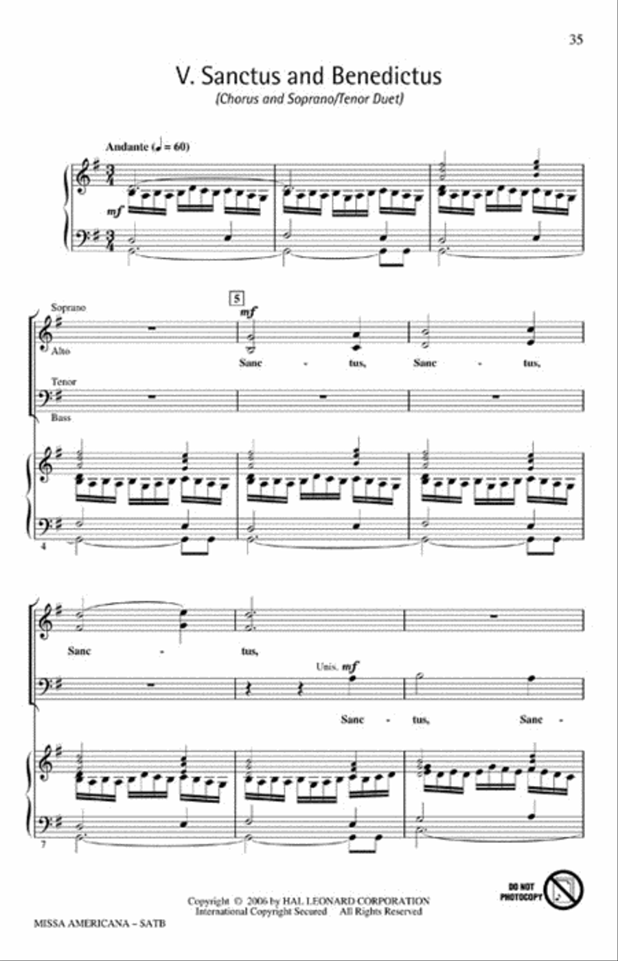 Missa Americana 4-Part scores gallery preview page 6
