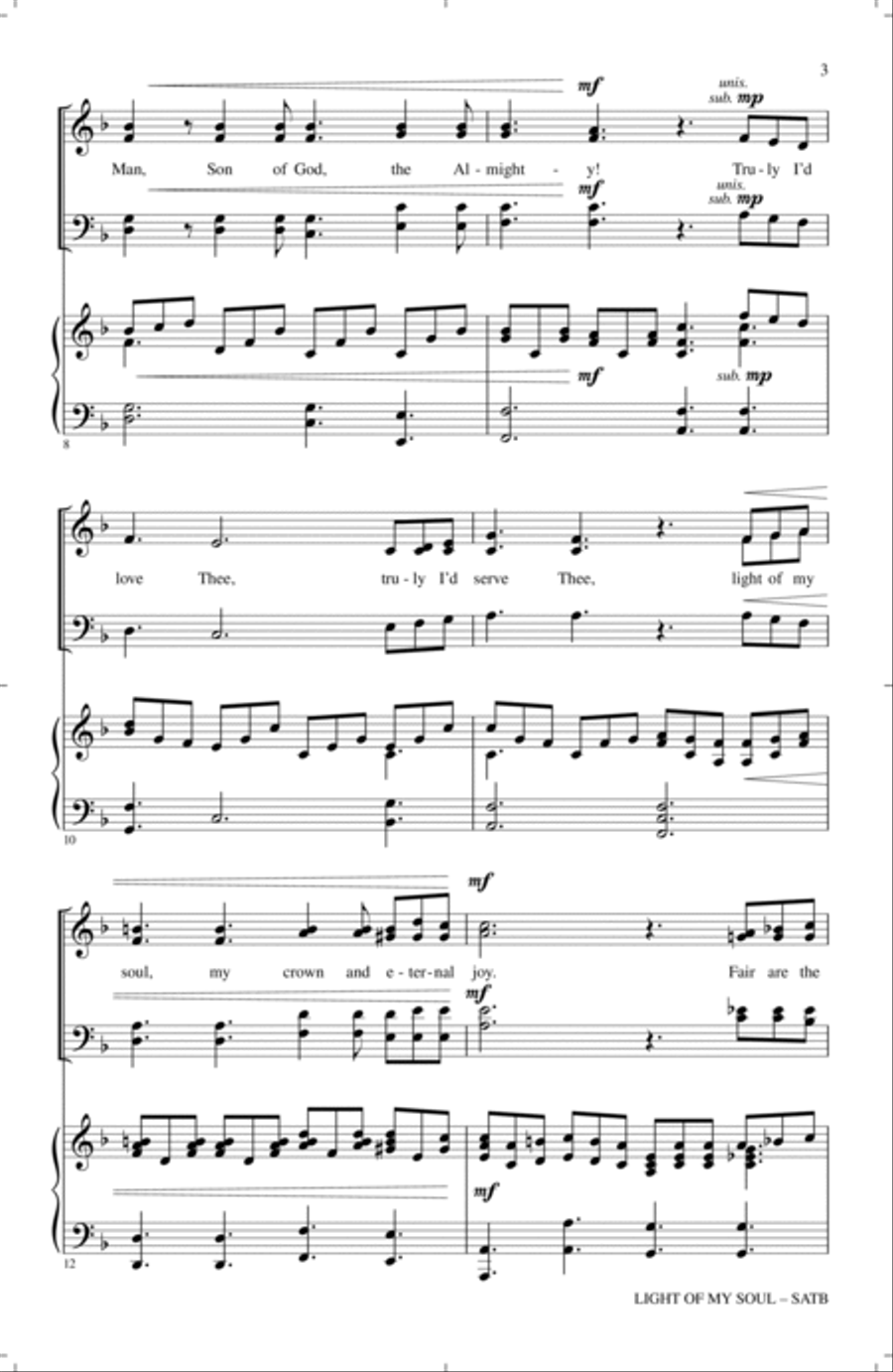 Light Of My Soul 4-Part scores gallery preview page 2