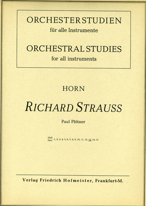 Orchesterstudien fur Horn, Heft 13: Richard Strauss