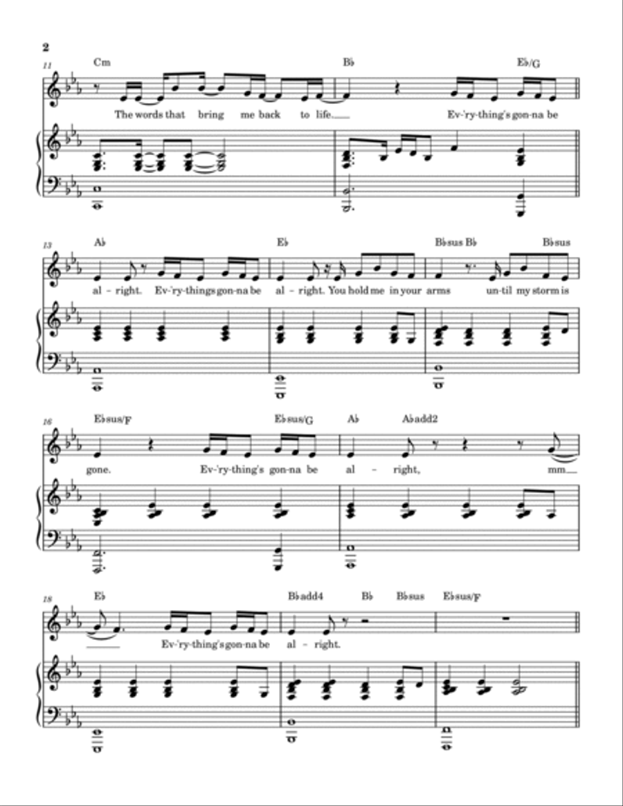 Gonna Be Alright Gonna Be Alright Piano, Vocal, Guitar scores gallery preview page 3