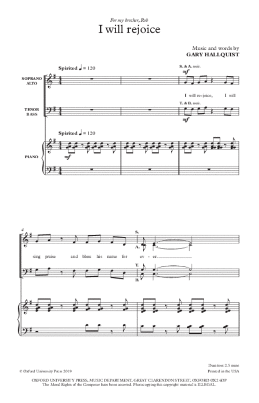 I will rejoice I will rejoice 4-Part scores gallery preview page 2