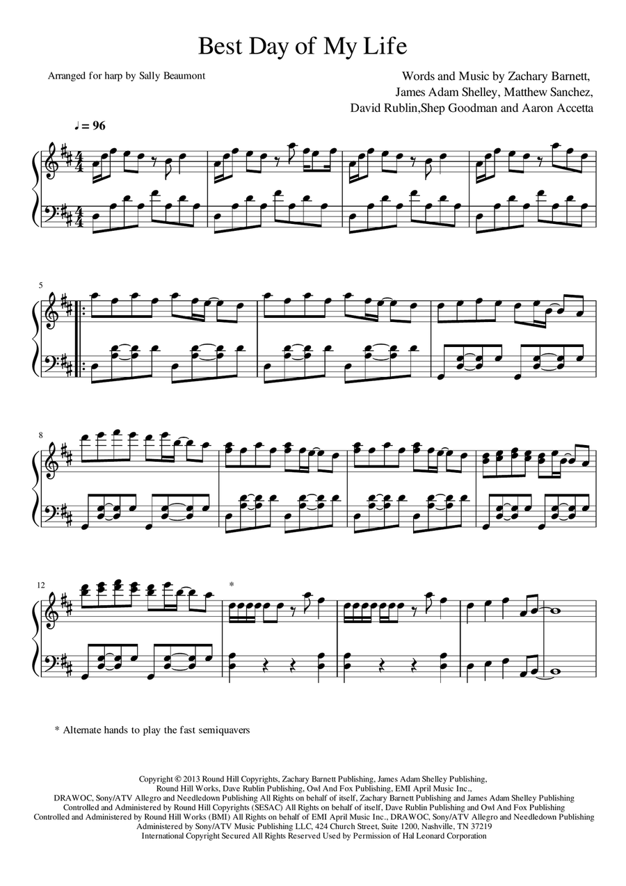 Best Day Of My Life Harp scores gallery preview page 1