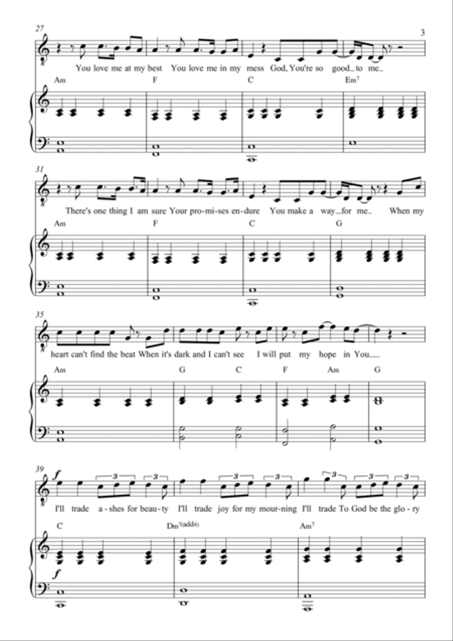 God Be The Glory Piano, Vocal, Guitar scores gallery preview page 3