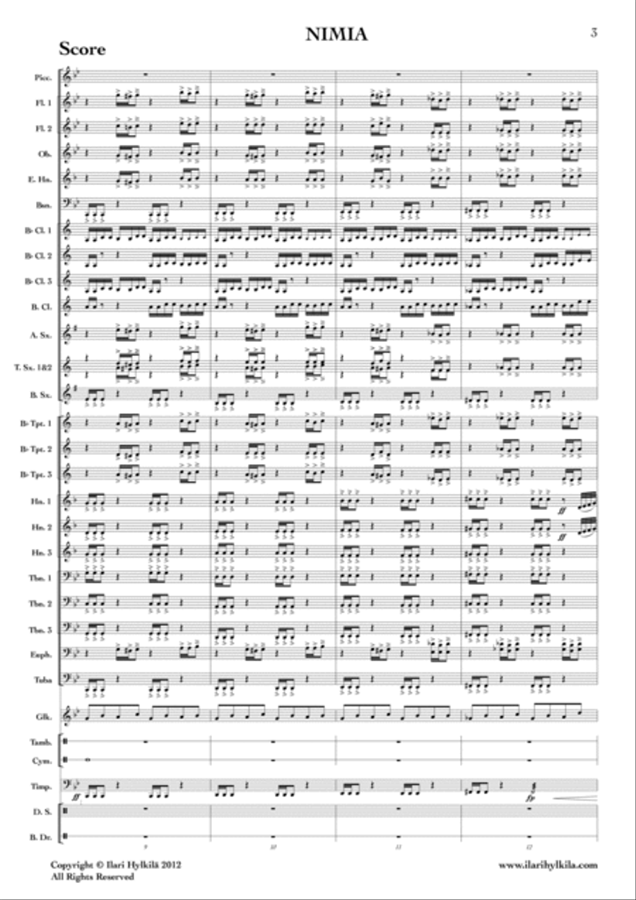 Nimia (Score and parts for Concert Band) Concert Band scores gallery preview page 3