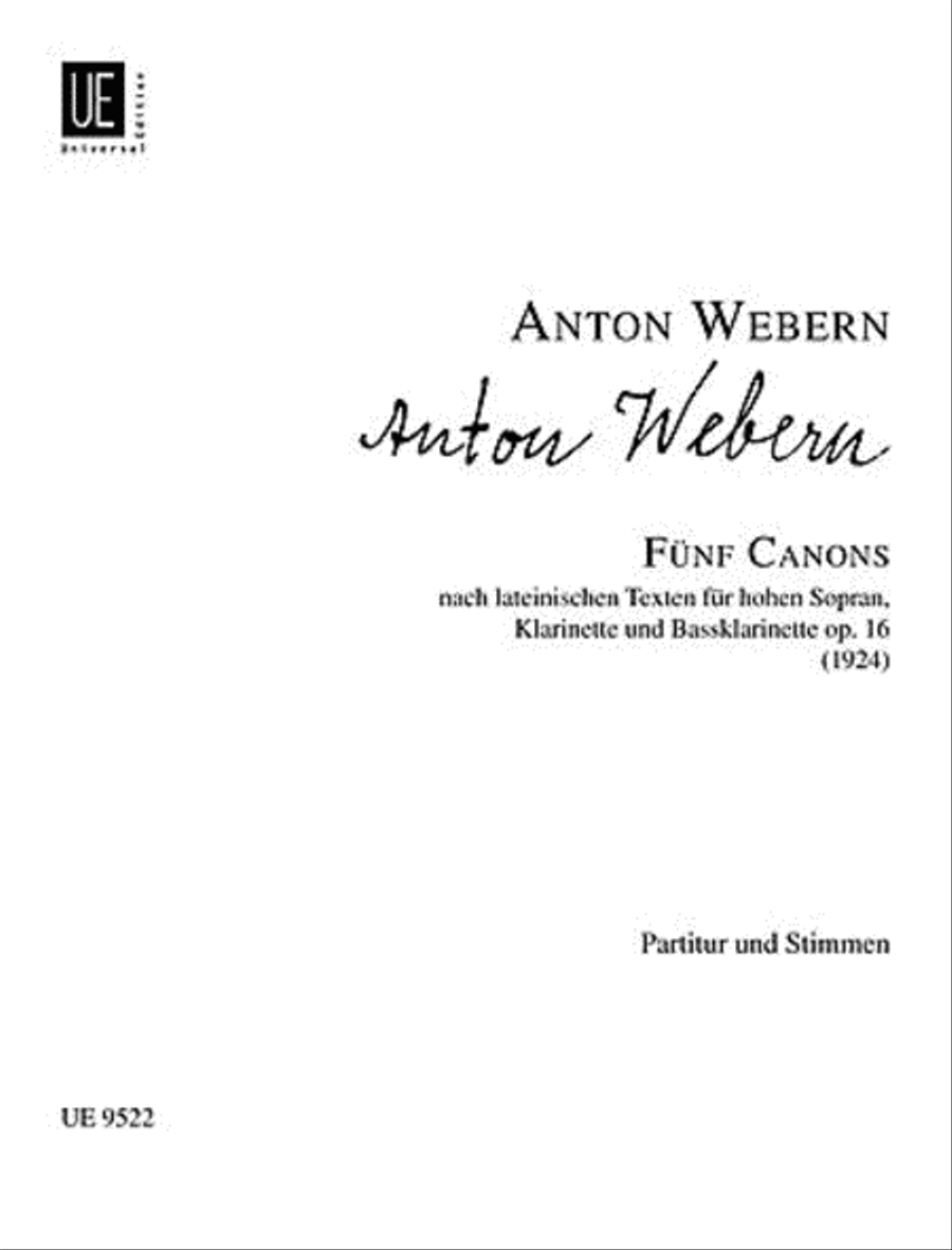 Canons, 5, Op. 16