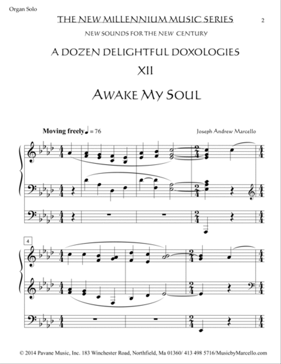 Delightful Doxology XII - Awake, My Soul - Organ (Ab) Organ Solo scores gallery preview page 2