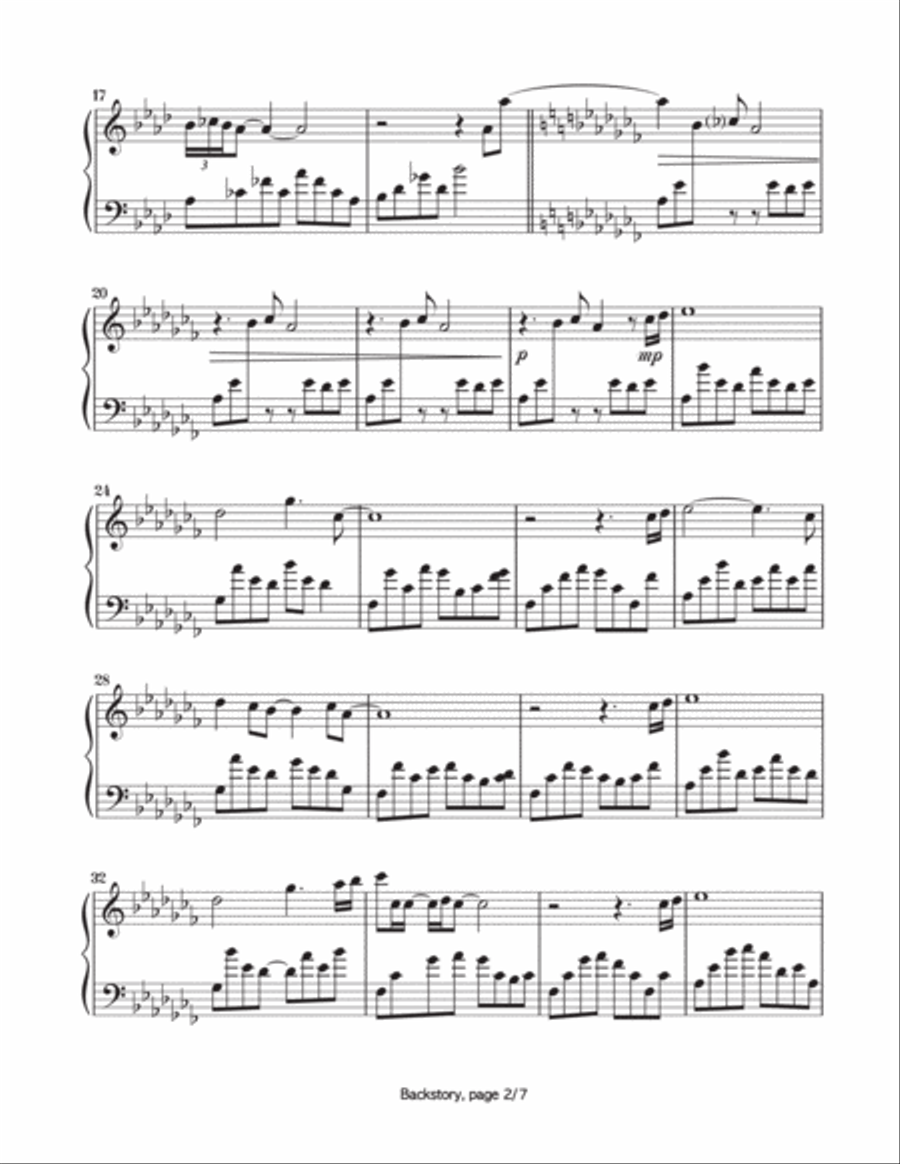 Backstory Piano Solo scores gallery preview page 3
