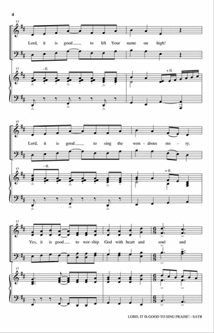 Lord, It Is Good to Sing Praise! 4-Part scores gallery preview page 3