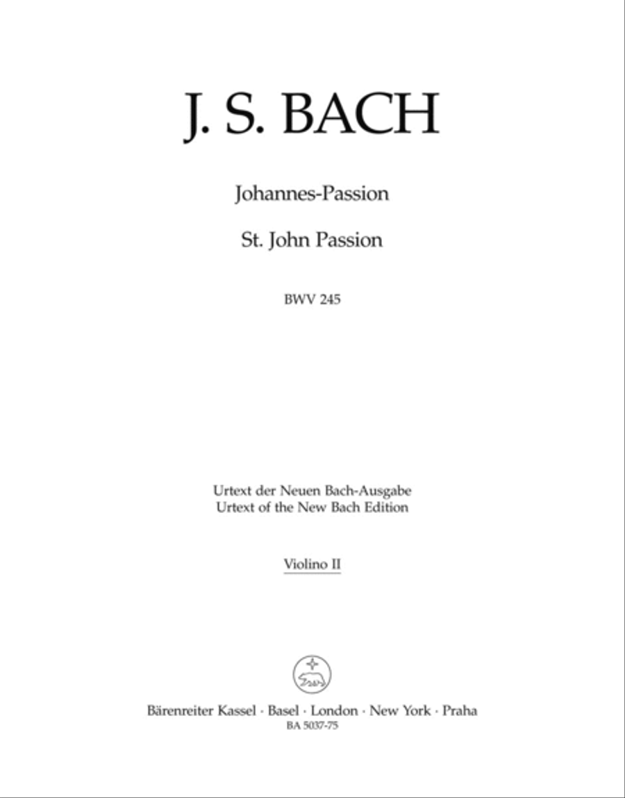 St. John Passion BWV 245 Violin scores gallery preview page 1