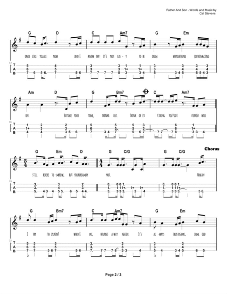 Father And Son Father And Son Dulcimer scores gallery preview page 3