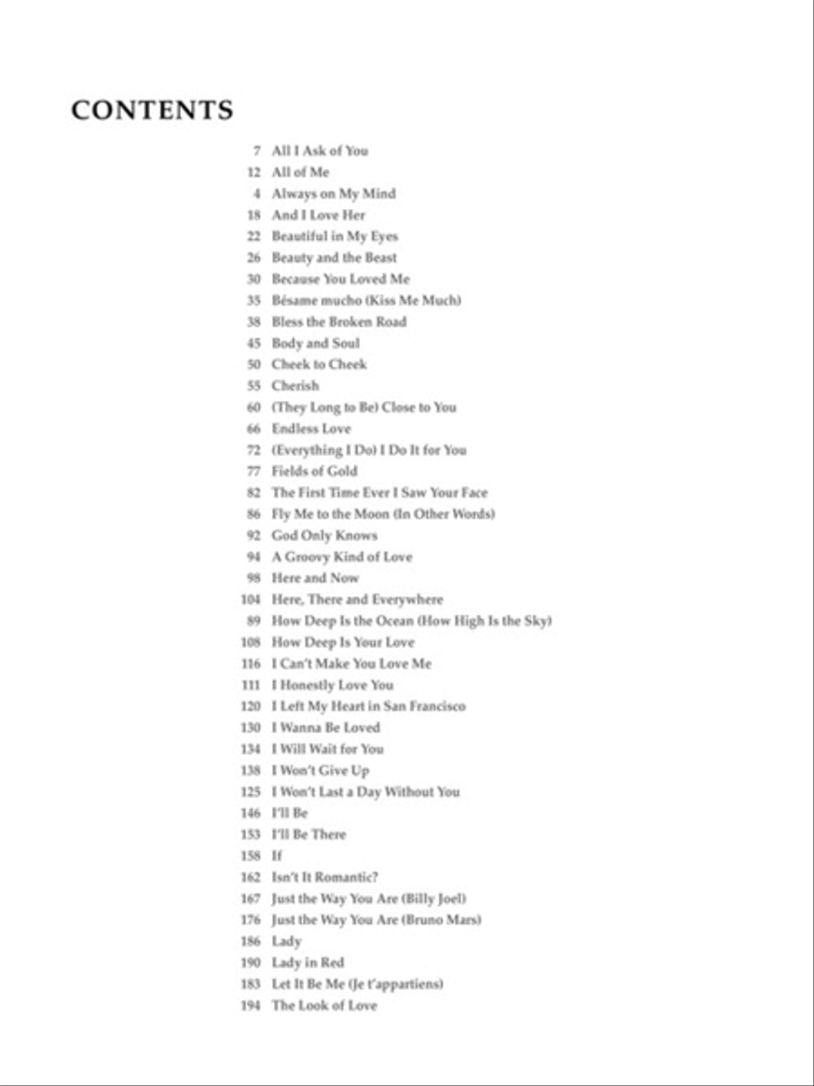 The Big Book of Love Songs – 3rd Edition Piano, Vocal, Guitar scores gallery preview page 2