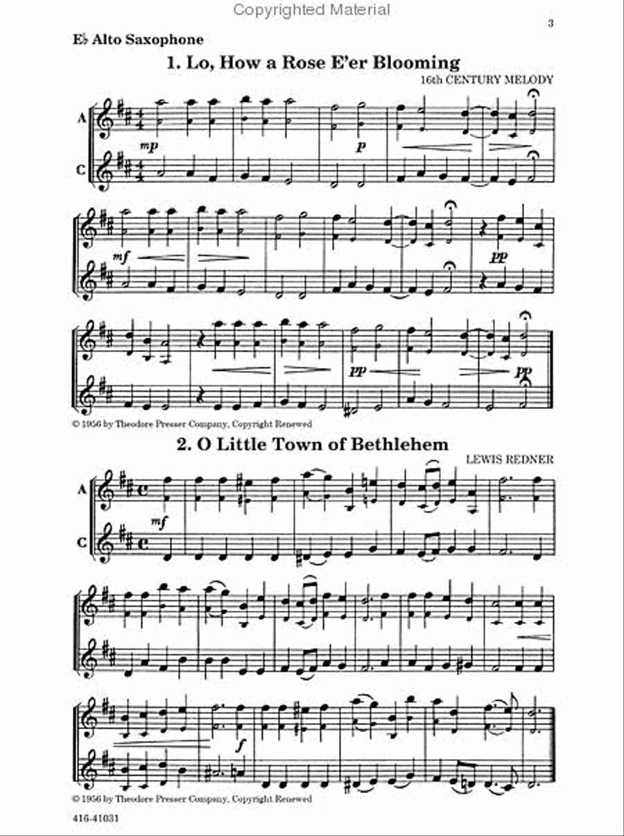 Play A Song Of Christmas, Alto Sax. Chamber Music scores gallery preview page 2