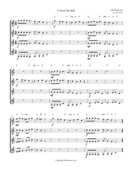 A Christmas Primer (Guitar Quartet) - Score and Parts image number null