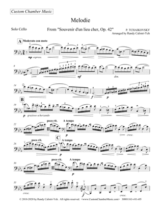 Tchaikovsky Melodie (solo cello)