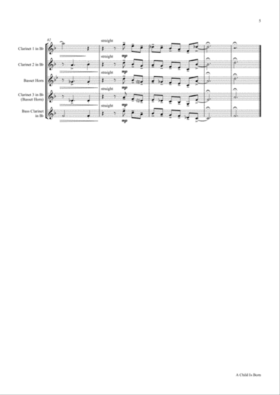 A Child Is Born Woodwind Ensemble scores gallery preview page 5