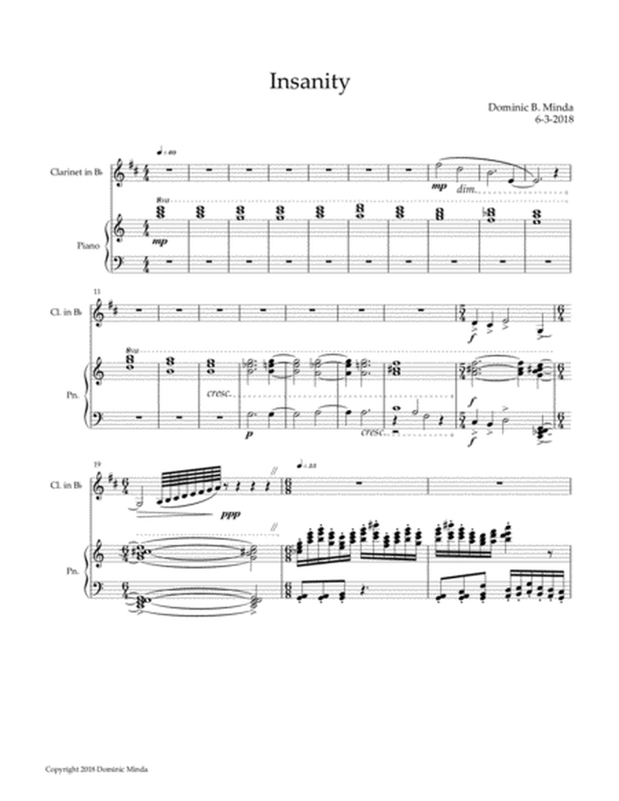 Insanity- A duet for Clarinet and Piano image number null
