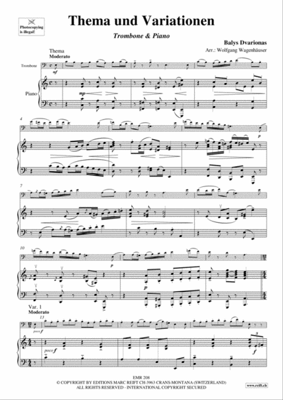 Thema und Variations Thema und Variations Piano Accompaniment scores gallery preview page 4