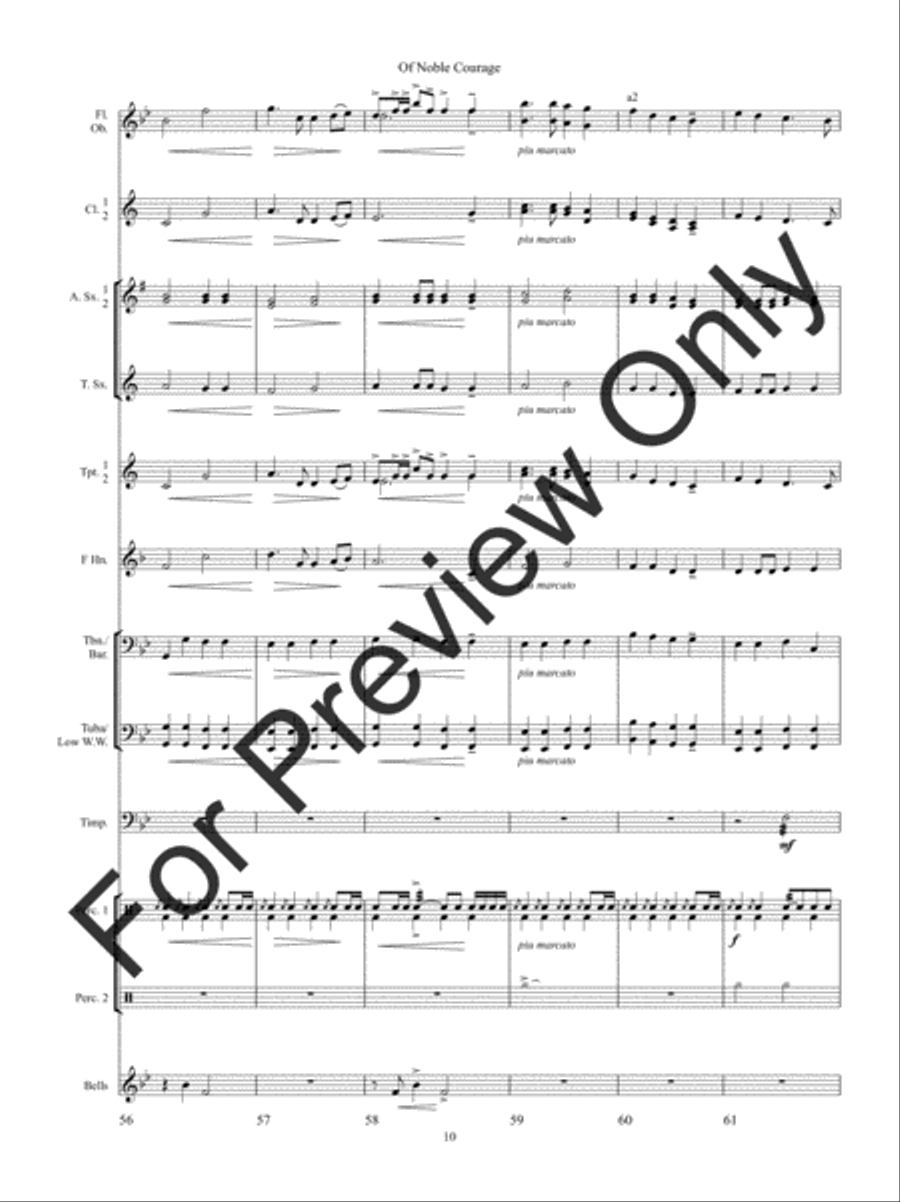 Of Noble Courage Concert Band scores gallery preview page 14
