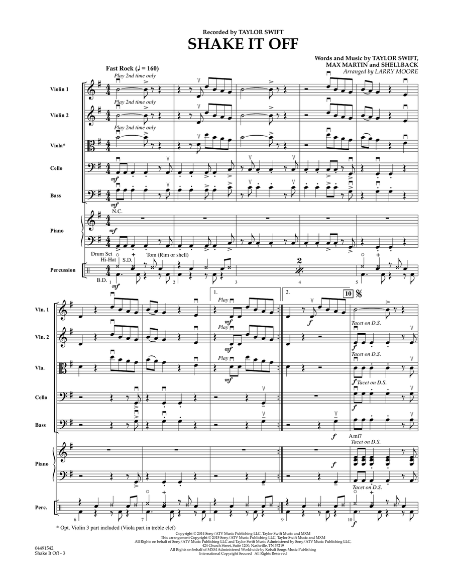 Shake It Off - Conductor Score (Full Score) String Orchestra scores gallery preview page 2