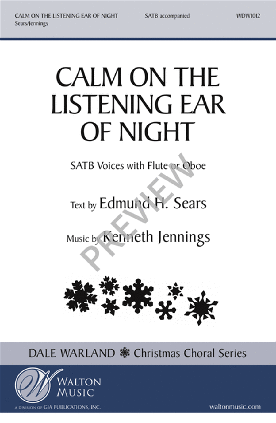 Calm on the Listening Ear of Night 4-Part scores gallery preview page 2