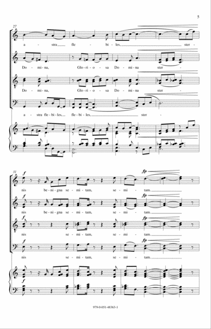 O Gloriosa Domina 4-Part scores gallery preview page 5