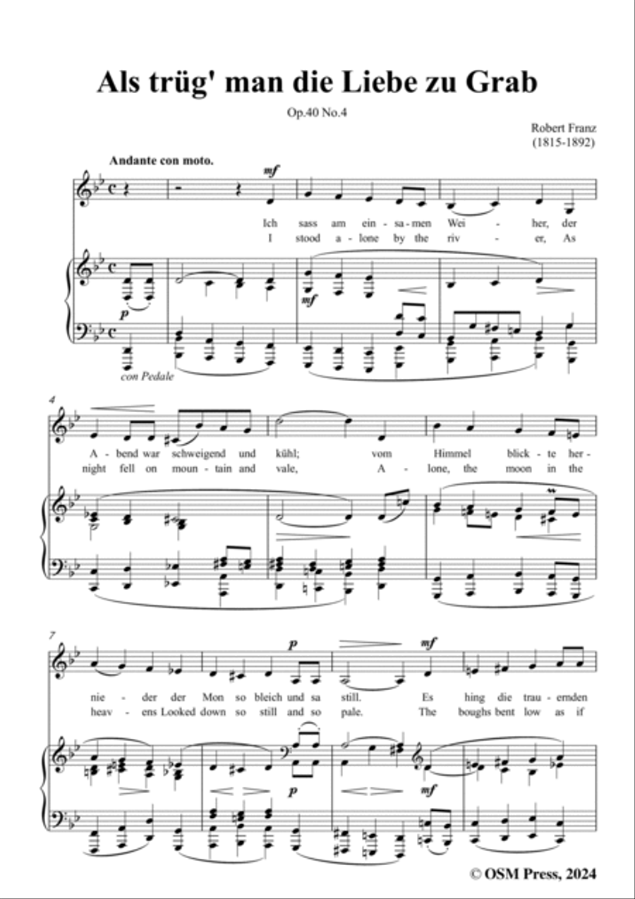 R. Franz-Als trug man die Liebe zu Grab,in B flat Major,Op.40 No.4 Voice scores gallery preview page 3